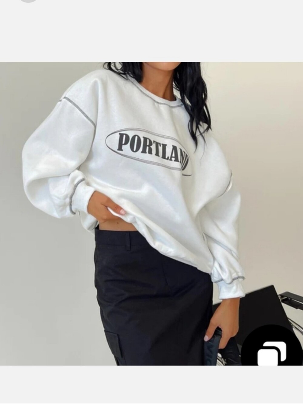 Princess Polly Portland White Graphic Pullover Oversized Sweatshirt